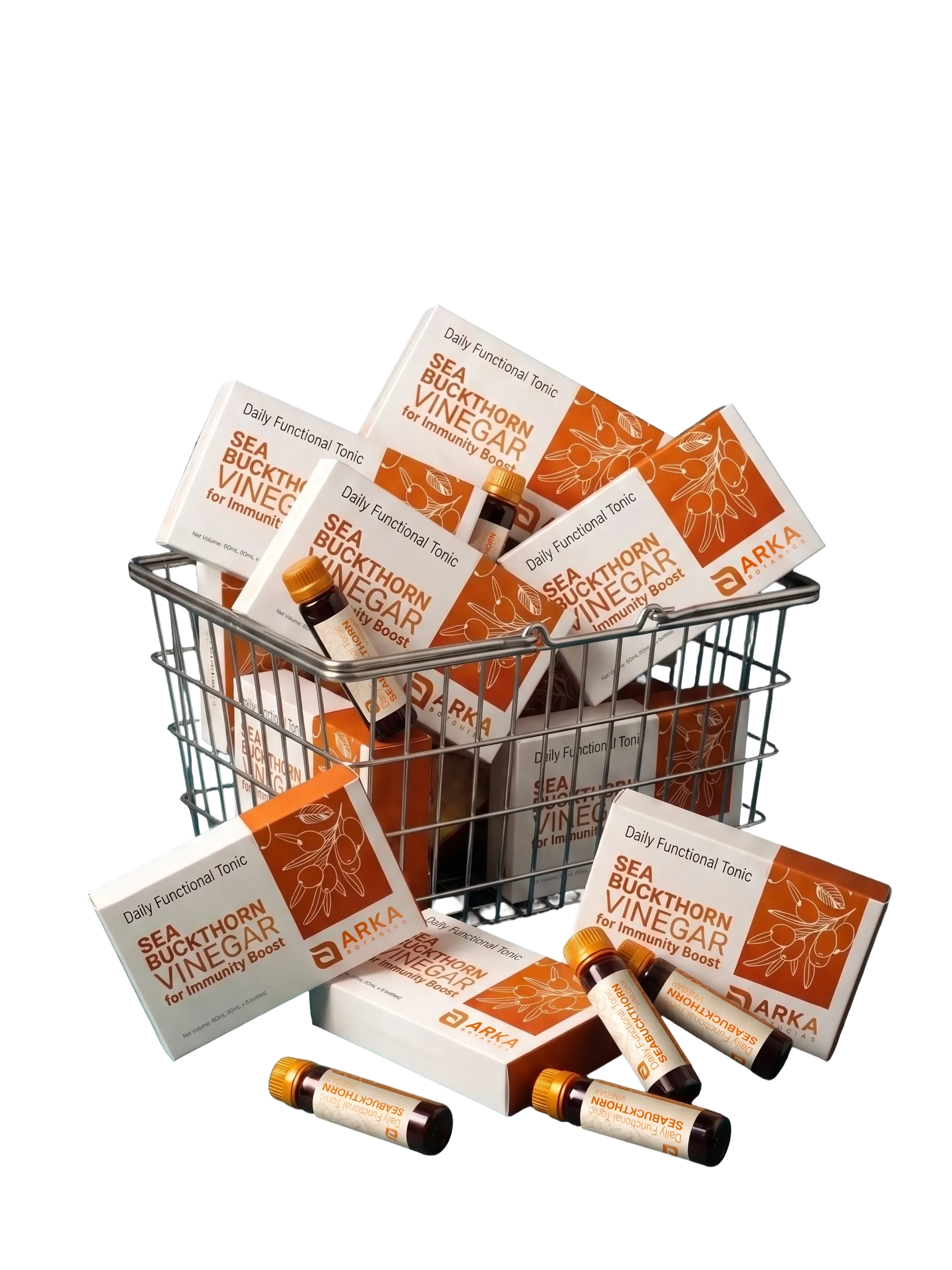 Sea Buckthorn 1-month bundle — five boxes of Sea Buckthorn Vinegar and a loose vial
